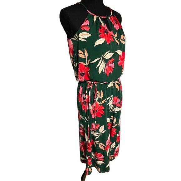 Maggy London Floral High Neck Wide Leg Cropped Jumpsuit - Picture 2 of 9